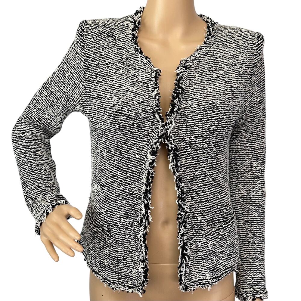 IRO Azure Boucle Jacket Black Ecru 36 US Size 4 - Picture 3 of 11
